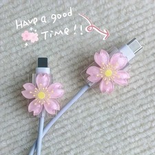 2PCS Cute Flower Cable Protector USB Charger Cord Organizer Cable Winder picture