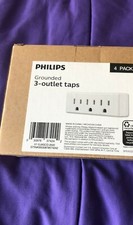 New Philips Grounded 3 Outlet Taps - Home Power - Indoor - 4 Pack Multi Plug picture