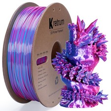 Kretrum Dual Color Silk PLA 3D Printer Filament 1.75mm Silk PLA Color Changin... picture