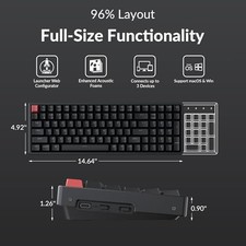 KEYCHRON K4 96% LAYOUT QMK WIRELESS AND WIRED MECHANICAL KEYBOARD SUPER -  BLACK picture