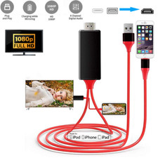 1080P Phone to HDMI HDTV AV TV Adapter Digital Cable For iPhone 14/13/11/XR/iPad picture