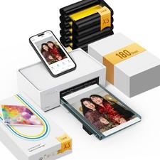 Liene M100 4x6'' Photo Printer Bundle (180 pcs +5 Ink Cartridges), white picture