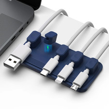 5 Clip Magnetic Cable Holder Silicone Car Desktop Cord Organizer Wire Management picture