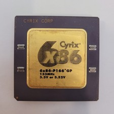 Vintage Cyrix 6x86-P166+ GP 133MHz Socket 7 Gold Cap Ceramic CPU 1995 Processor picture