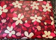 Kate Spade Large Zip Pouch Jackson Forest Floral NWT picture