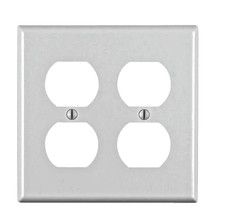 8 Leviton Gang Duplex Device Receptacle Wallplate, Standard Size, Thermoset picture