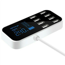 1pcs Car Charger 8 Port Fast Multi USB LCD Display 12V Phone Hub for Tablet DVR picture
