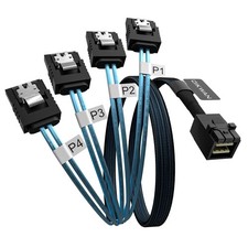 OIKWAN Internal Mini SAS to SATA Cable SFF-8643 to SATA Forward Breakout Comp... picture