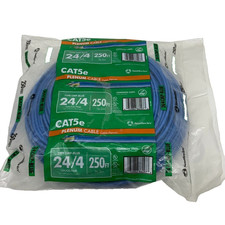 Syston Cable Technology Cat5E 250 ft. Blue 24-4 Plenum Twisted Pair Cable picture