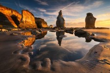 Landscape nature rocks pond rock formation new zealand Custom Gaming Mat Desk picture