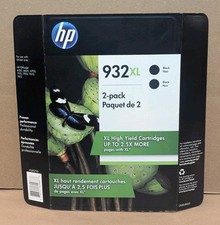 HP 932XL High Yield Black Ink Cartridges 2-Pack Genuine Expired December 2018 picture