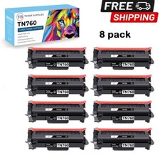 8 Pk TN760 Toner Cartridge /DR730 Drum for Brother MFC-L2710DW MFC-2750DW DCP-L picture
