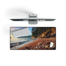 Sandy Beach with Trees Desk Mat for your Workspace picture