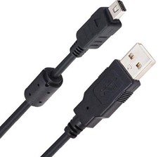 ienza USB Data File Picture Transfer Charger Charging Wire Cord Cable Black  picture