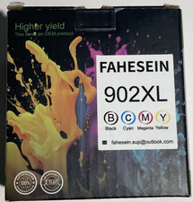 FAHESEIN 902XL Cartridges | Tri-Color & Black | 4 Pk | Expires 8-2027 | Sealed picture