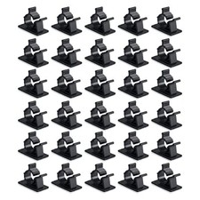  30 Pcs Black Clips Self Adhesive Backed Nylon for 0-0.4''(10mm) cable 30black picture