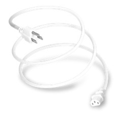 Nema 5-15P to C13 15A 125V 14/3 SJT Power Cord - White - 2ft picture