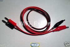 Alligator Clip to Banana male Plug Test Lead Cable Length 3 FEET USA picture
