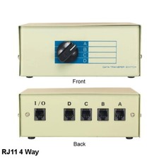 4 Way RJ11 Manual Data Switch Box Rotary Dail Style 11 Pin Telephone Modem Fax picture