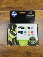 4 PACK HP GENUINE 950XL BLACK & 951 COLOR INK OFFICEJET PRO 8100 - (EXP 2017) picture