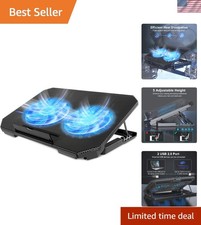 Stylish Black Dual Fan Laptop Cooling Pad with USB Ports - For 12