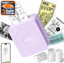 Nelko Mini Sticker Printer, PM230 Print Pod with 3 Rolls of Paper, Purple picture