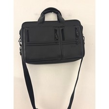 Samsonite Black Faux Leather Laptop Briefcase Messenger Bag with Shoulder Strap picture