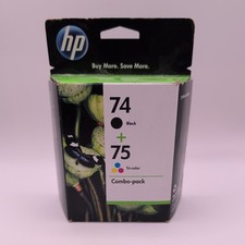 Genuine HP ~ 74 Black + 75 Tri-Color Combo Ink Cartridges ~ Exp 03/2012~ NEW picture