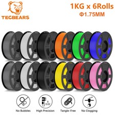 🔥TECBEARS 6KG PETG/PLA SILK PLA+ High Speed Matte 3D Printer Filament 1.75mm picture