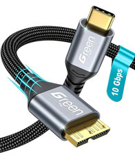 10 Gbps Micro B to USB C Cable 1ft Gold-Plated for External Hard Drives picture