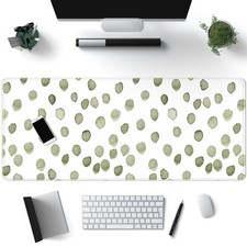 Cute Polka Dot Minimalist Green Keyboard Pad Simple & Atmospheric Desk Mat XL... picture