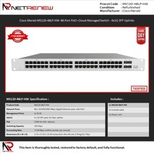 Cisco Meraki MS120-48LP-HW 48-Port PoE+ Cloud-Managed Switch - 4x1G SFP Uplinks picture