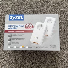 ZyXEL 1000 Mbps HD Powerline Adapter 2-port Gigabit - Model PLA5256 2 Units NIB picture
