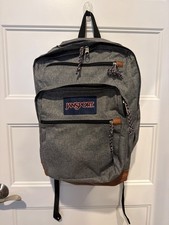 JANSPORT Gray Brown Vegan Bottom Adjustable Strap Backpack Cool Student Backpack picture