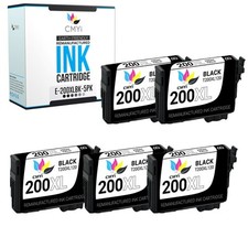 CMYi 5PK Replacement 200XL Black Ink Cartridges for Epson Workforce WF-2540 2530 picture