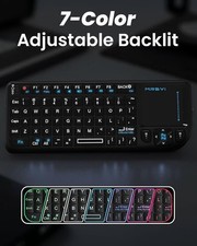 Dual Mode Ultra Mini Wireless (Bluetooth, 2.4Ghz) Black Keyboard & Touchpad NEW picture