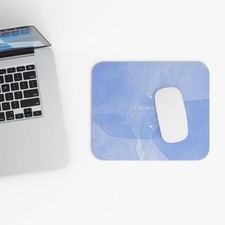 Blue Watercolor Mouse Pad | Inspirational Desk Mat | picture