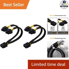 CPU 8 Pin Splitter Cable 9.5 in Pack of 2 EPS 12V Motherboard Power Adapter picture