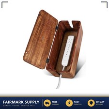 Cable Management Box Large 15.6x5.5x6 Inches Wooden Cord Hider for Power Strips picture