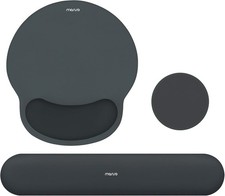 Comfortable Slate Gray Mouse Pad with Curved Wrist Support - Non-Slip Base picture