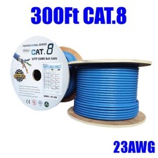 300FT CAT8 40G 2000Mhz Network LAN Ethernet S/FTP Shielded Cable Wire Solid Blue picture