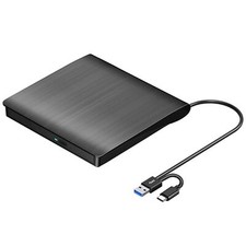 Roofull External CD DVD +/-Rw Drive Usb 3.0 & Usb-c Portable CD/DVD Ro Electr... picture
