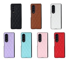 Luxury Grid Leather Protect Cover Case For Z Fold 3 Z Fold 4 5G picture