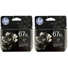 2pcs HP 67XL Black Ink Cartridges Genuine NEW picture