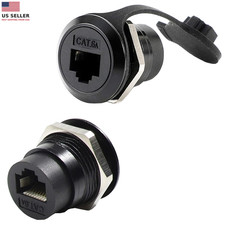 2Pack RJ45 Shielded Panel Mount Coupler, Ethernet LAN Pass through Connector, C picture