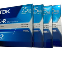 Lot of (4) TDK  BD-R Blu Disc 25GB 1-2X (NEW) Sealed 4 Total picture