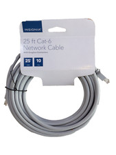 Insignia 25' Foot Cat-6 High Speed Internet Ethernet Cable Gray BRAND NEW picture