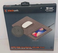 BLACKWEB Wireless Charging Mouse Pad, 5W Standard  Charge QI-ENABLED Devices Blk picture