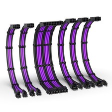 EZDIY-FAB PSU Cable Extension Kit,16AWG Power 300 millimeters, Black Purple  picture