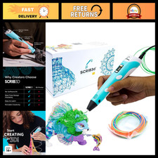 3D Printing Pen with Display - Includes 3 Colors PLA Filament, Stencil Book & Gu picture